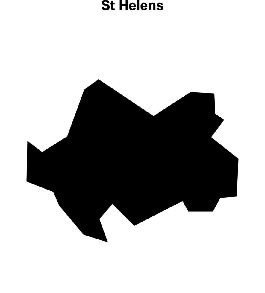 St Helens, England blank outline map vector
