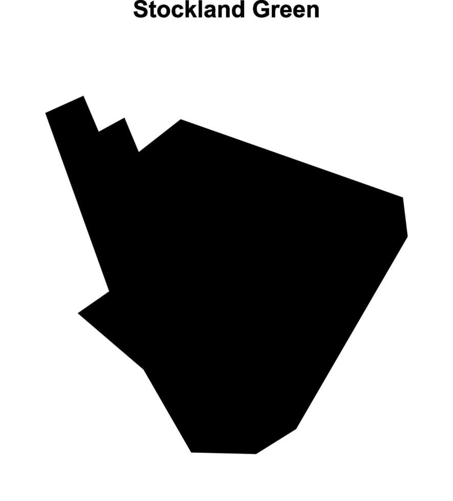 Stockland Green, England blank outline map vector
