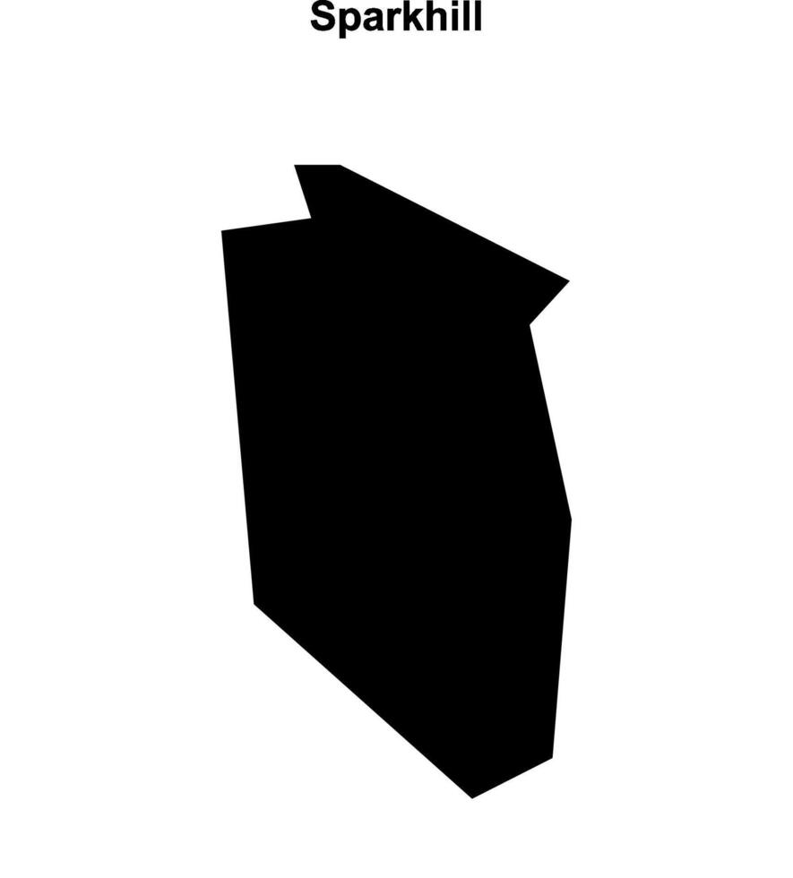 Sparkhill, England blank outline map vector