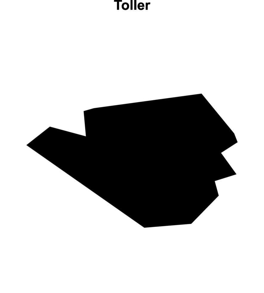 Toller, England blank outline map vector