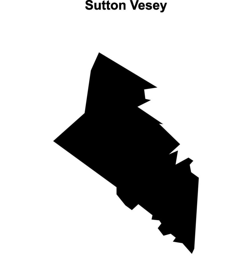 Sutton Vesey, England blank outline map vector