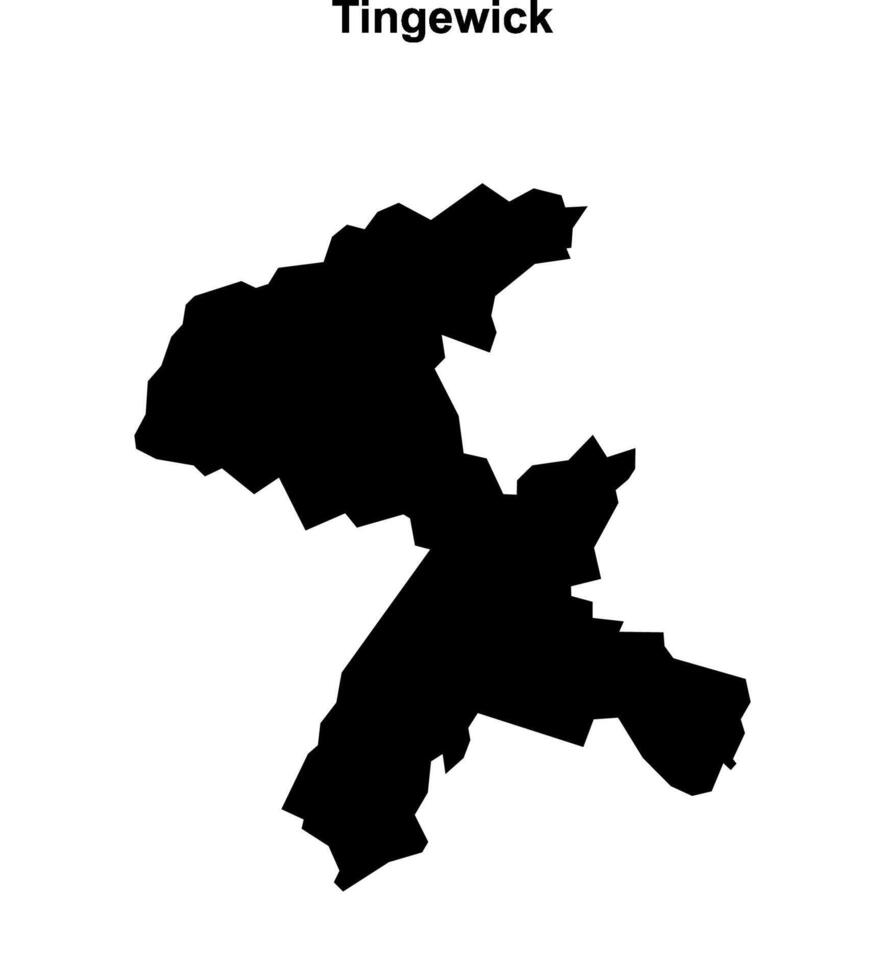 Tingewick, England blank outline map vector