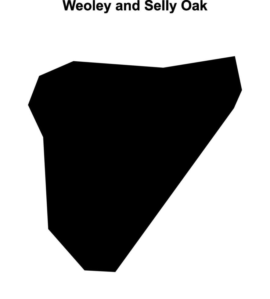 Weoley and Selly Oak, England blank outline map vector