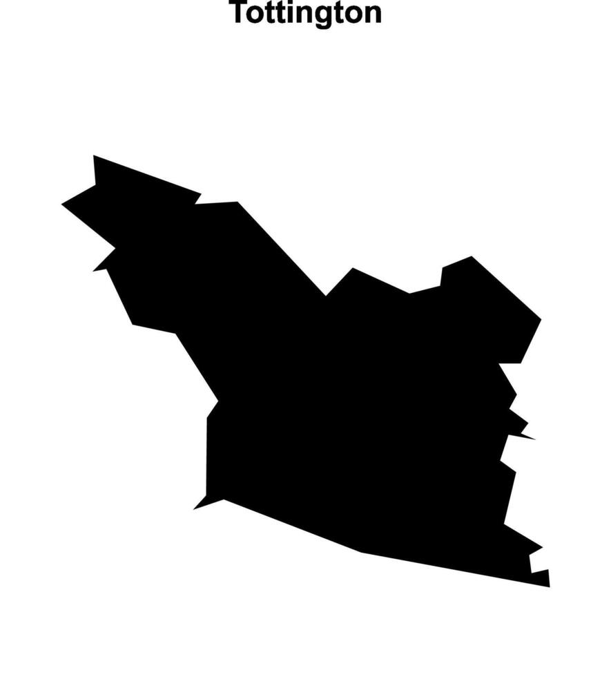 Tottington, England blank outline map vector