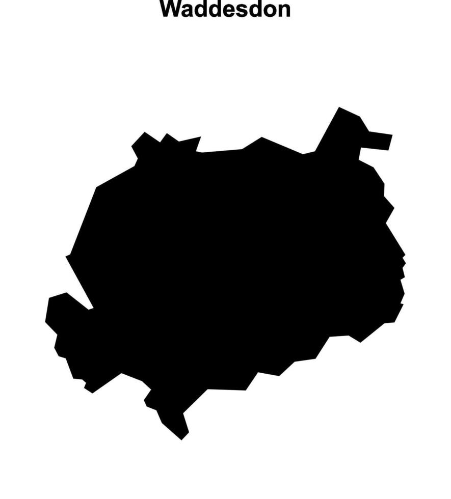 Waddesdon, England blank outline map vector