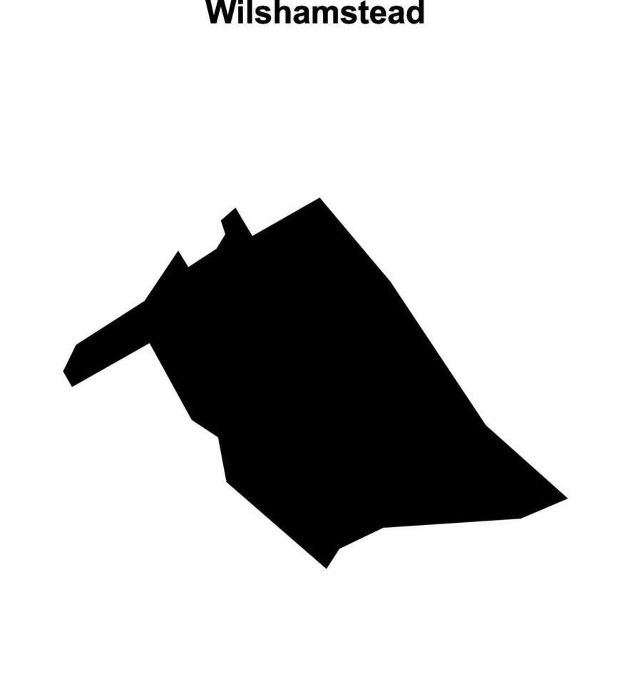 Wilshamstead, England blank outline map vector