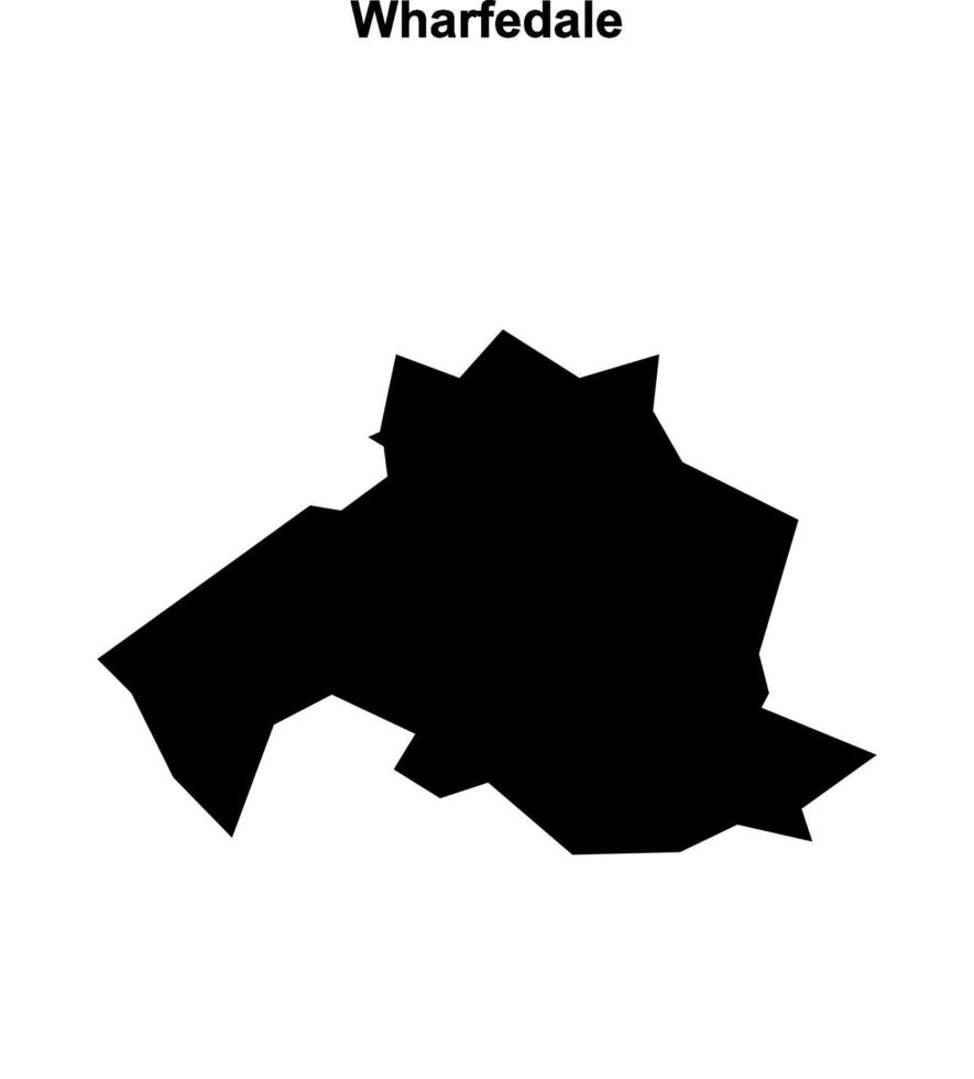 Wharfedale, England blank outline map vector