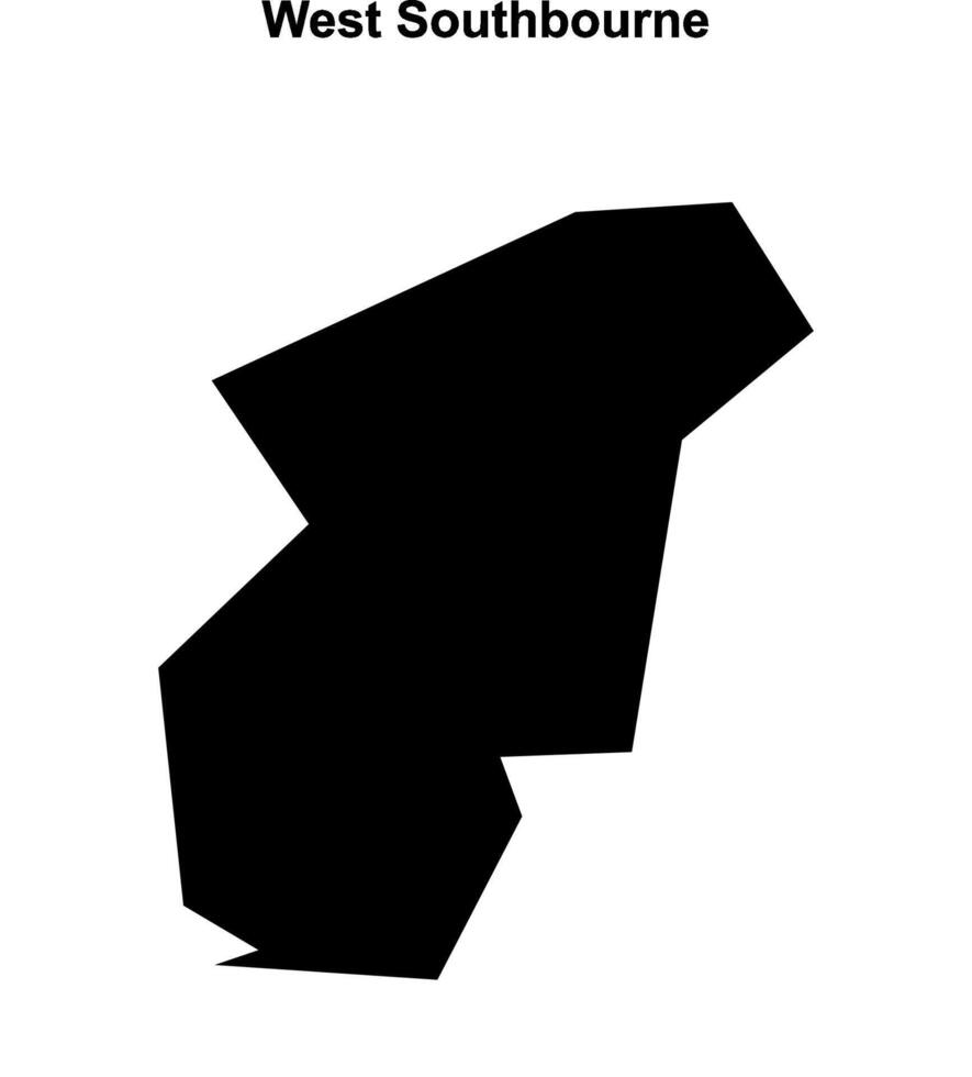 West Southbourne, England blank outline map vector