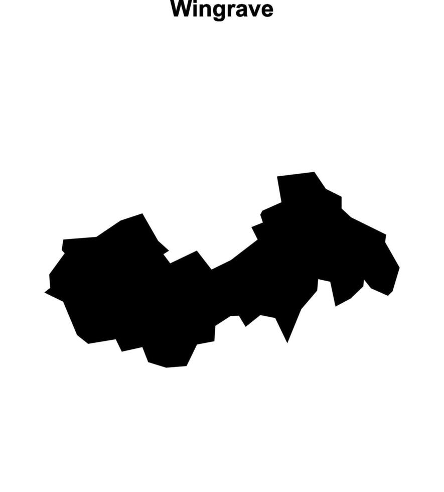 Wingrave, England blank outline map vector