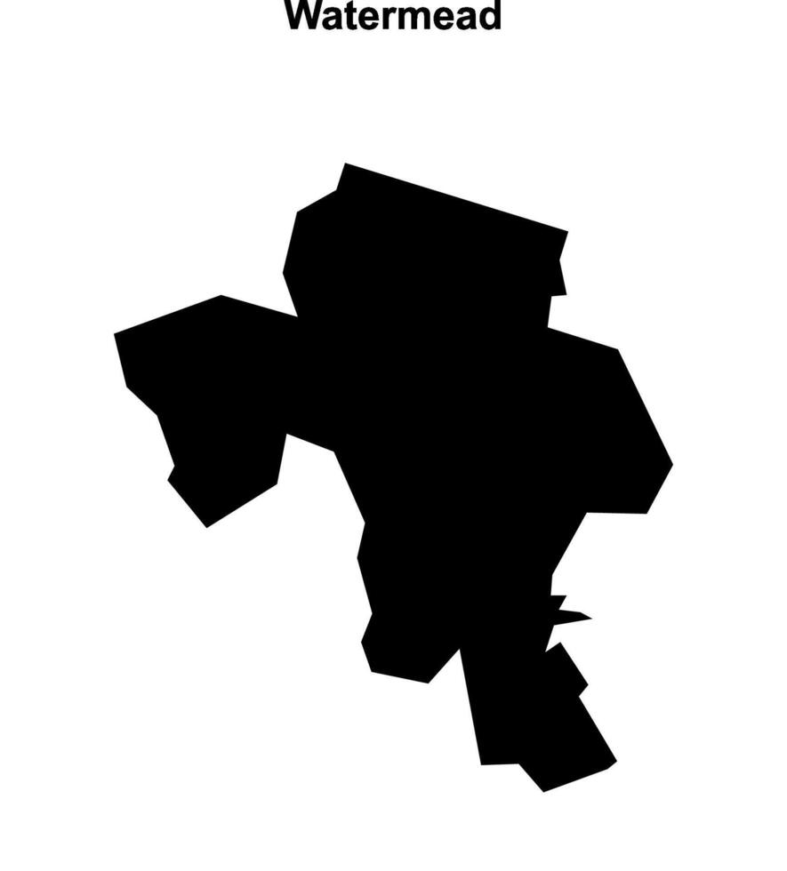Watermead, England blank outline map vector