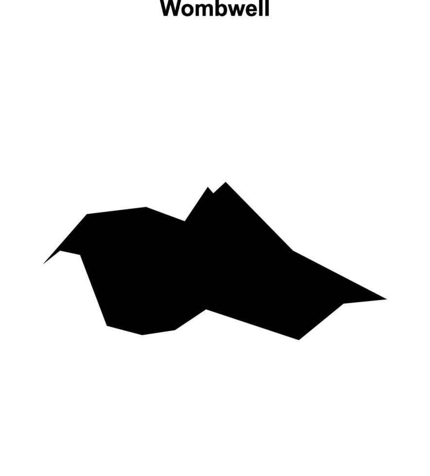 Wombwell, England blank outline map vector