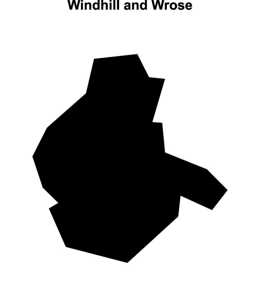 Windhill and Wrose, England blank outline map vector
