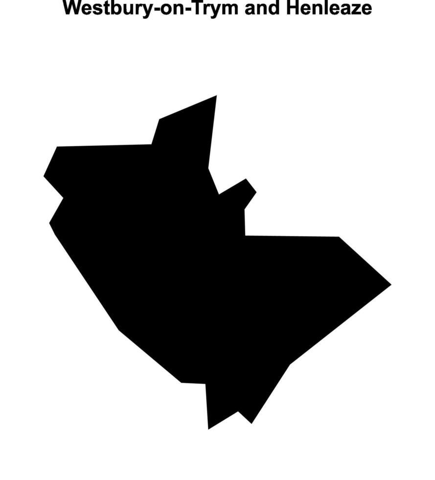 Westbury-on-Trym and Henleaze, England blank outline map vector