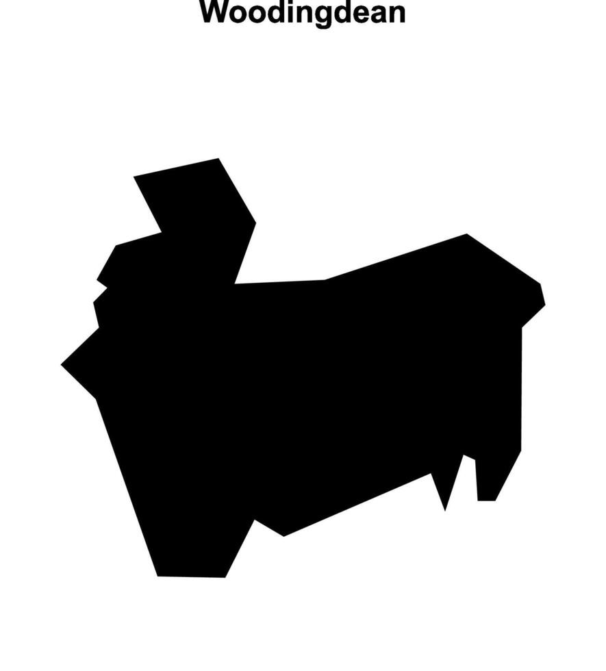 Woodingdean, England blank outline map vector