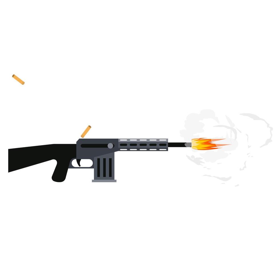 Weapon. Shooting from a rifle weapon. vector