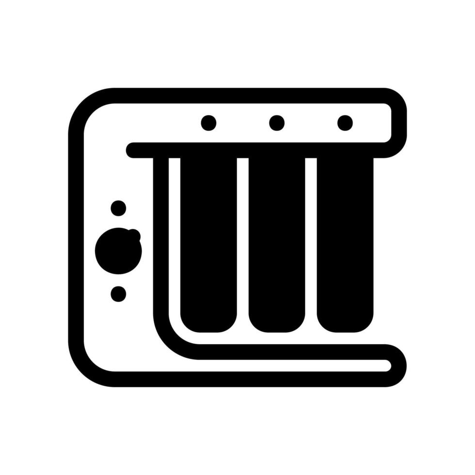 Simple black icon water filter focus on cartridges vector