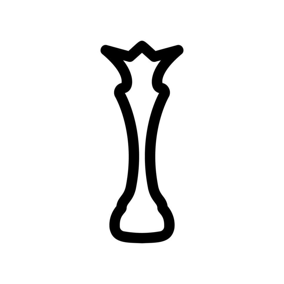 Simple icon chess queen line style vector
