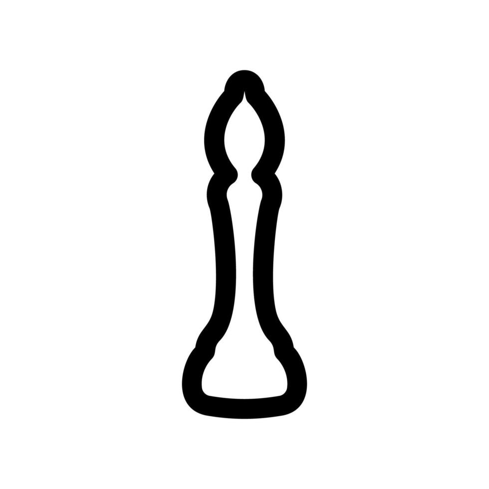 Minimalist Line Art Icon of a Chess Bishop Piece vector