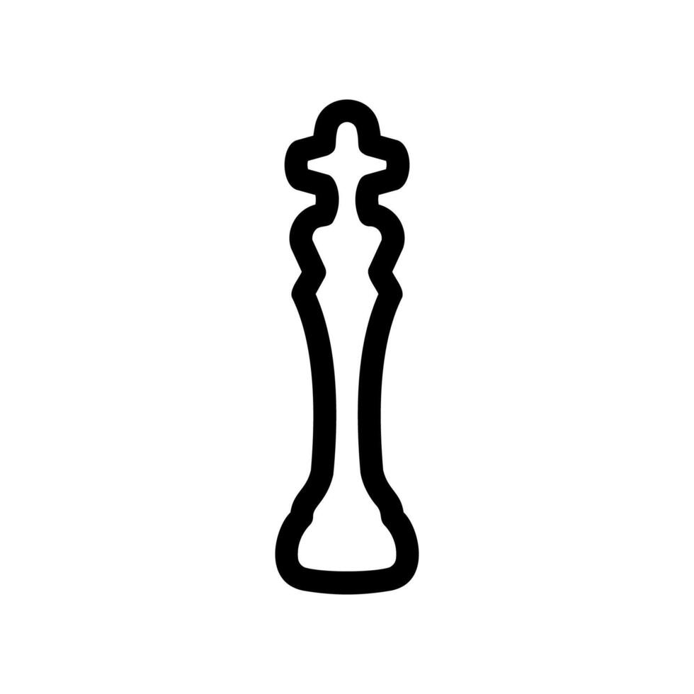 Minimalist Line Art Simple icon chess, king vector