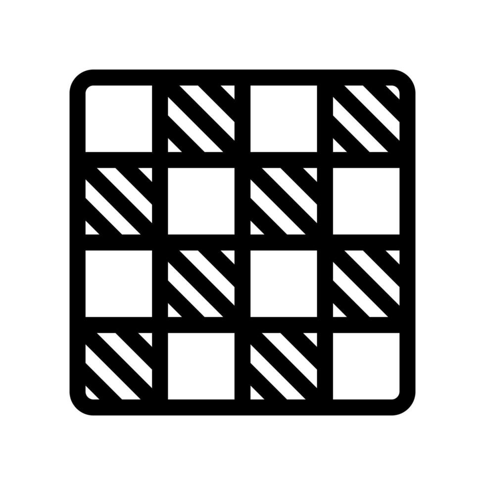 Detailed Chessboard Icon with Alternating Black and Shaded Squares vector