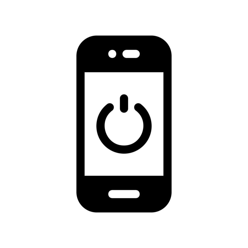 Simple icon smartphone device shutdown and power on indicator vector