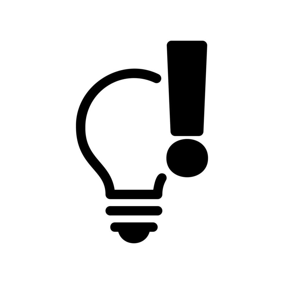 Simple icon light bulb A light bulb with an exclamation point vector