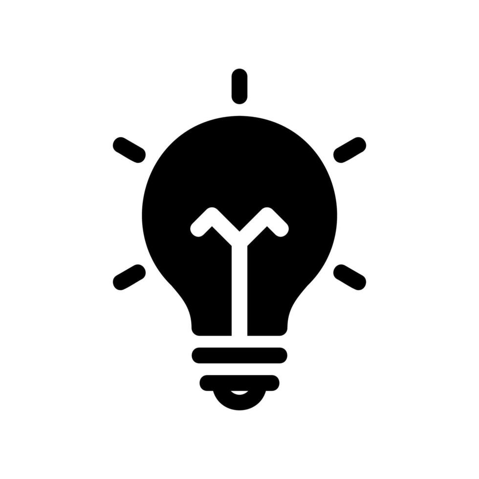 Black Lightbulb Graphic for Minimalist Web and UI Design vector