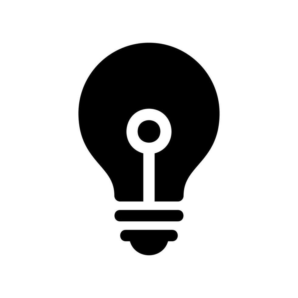 Simple Black Lightbulb Icon Representing a Bright Idea vector