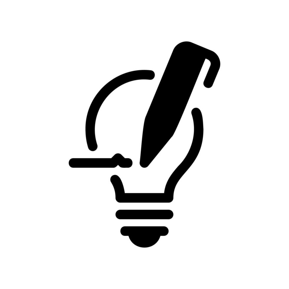 Simple icon light bulb, write vector