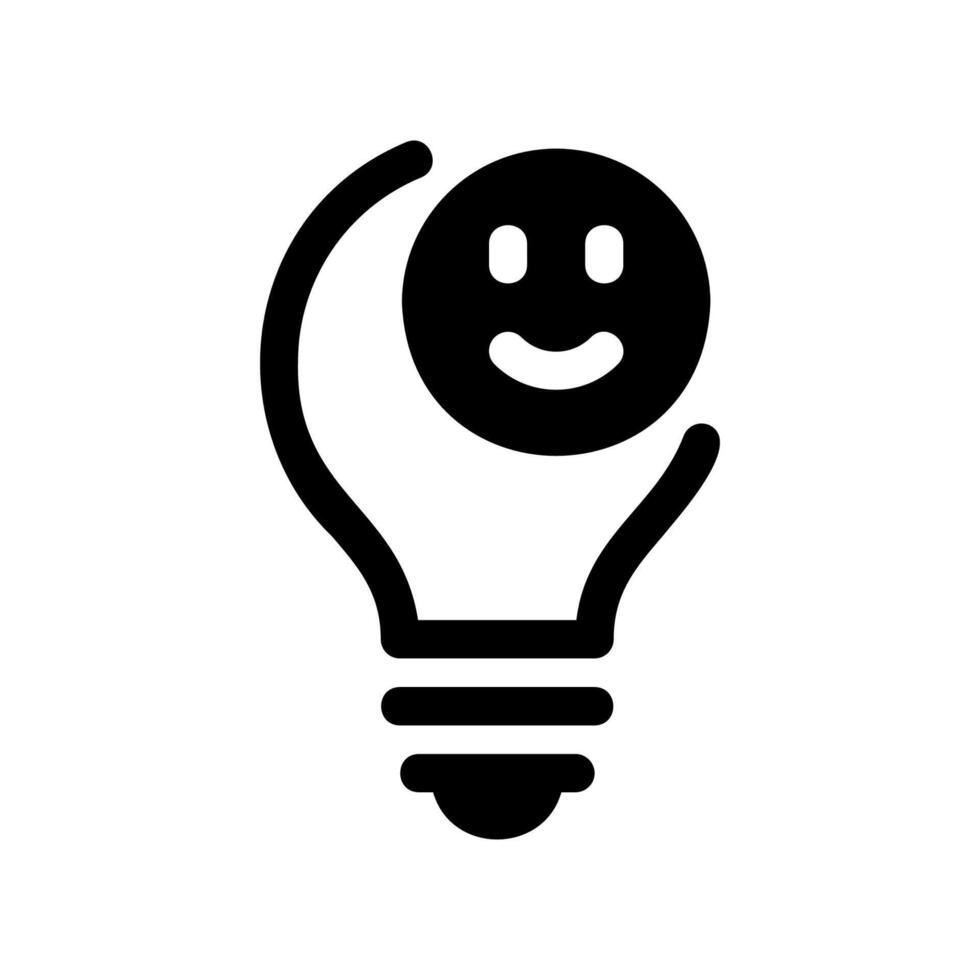 Simple light bulb icon, good mood vector