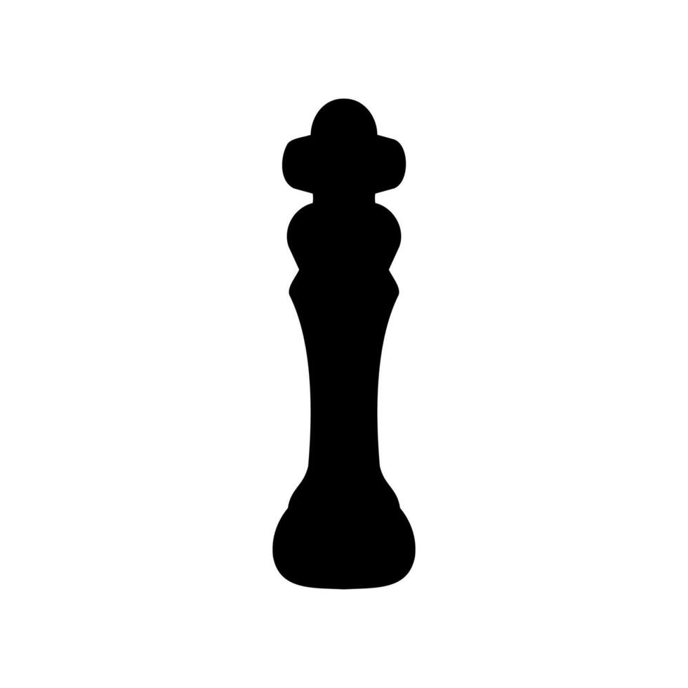 Solid Black Silhouette Icon of a Classic Chess chess, king vector