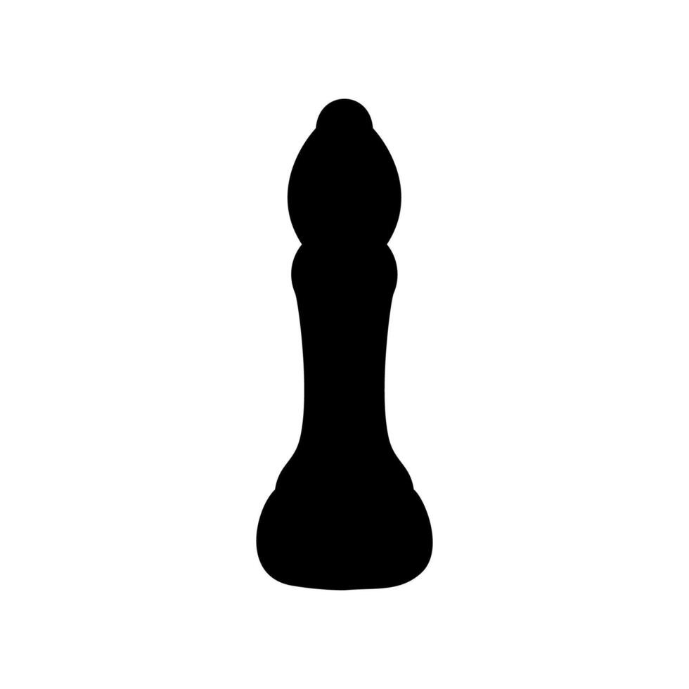 Solid Black Silhouette Icon of a Classic Chess Bishop Figure vector