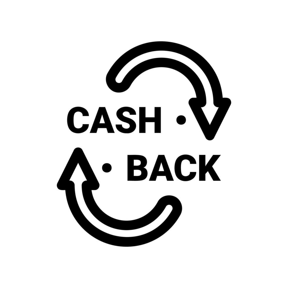 Simple icon Circular arrow with the inscription CASH BACK vector