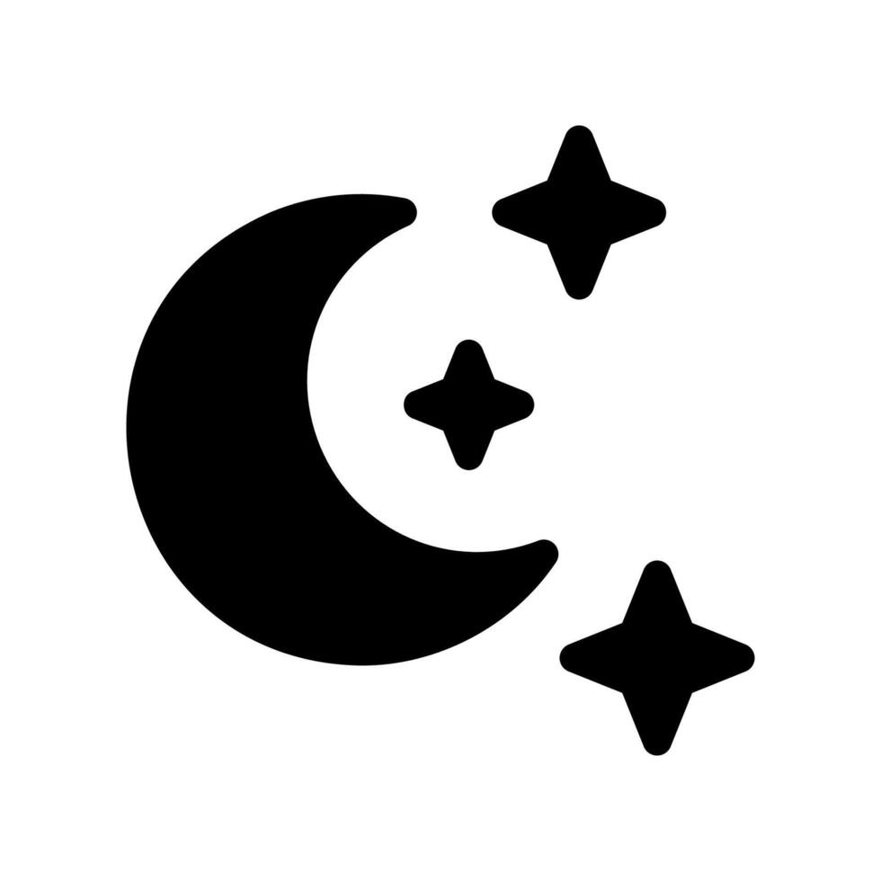 Simple black icon night moon vector