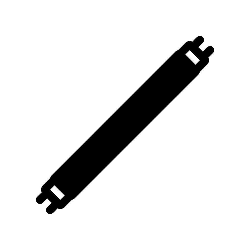 Simple black icon Fluorescent lamp long vector