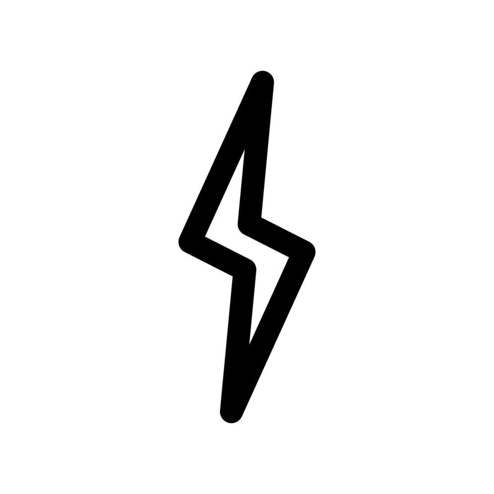 Simple black icon lightning line vector