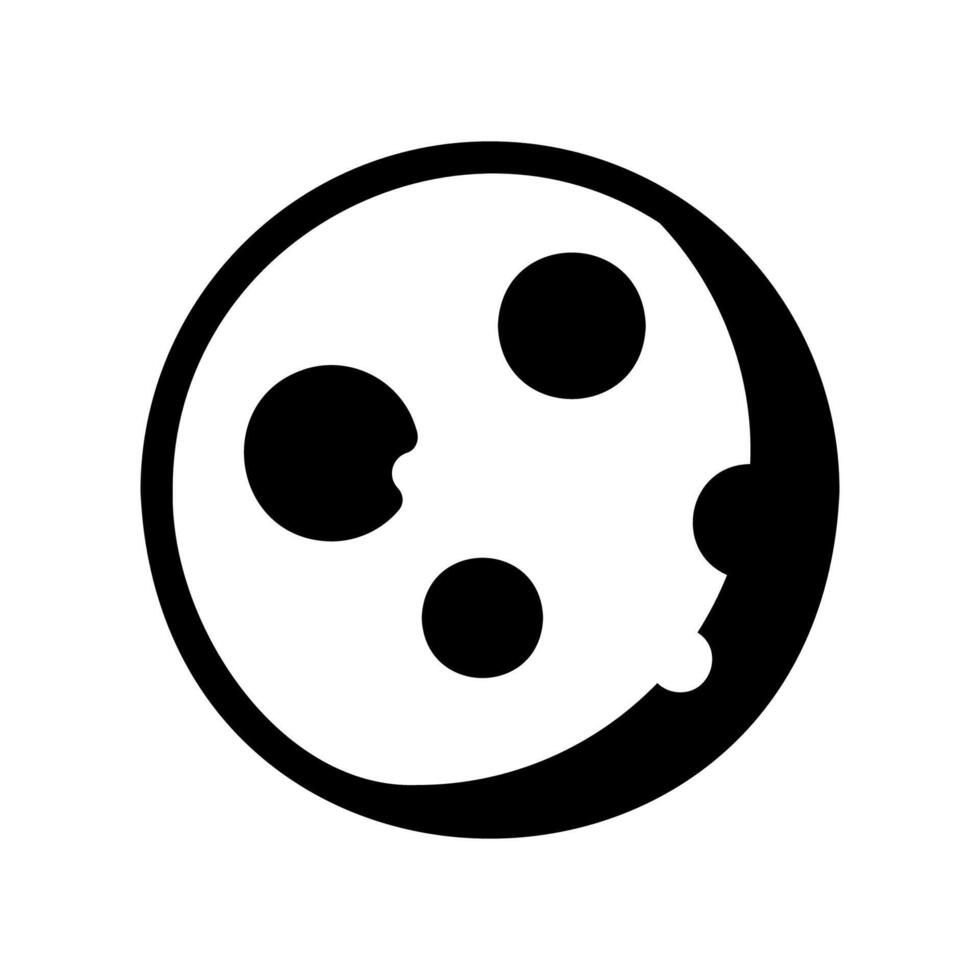 Simple black icon moon, rater vector