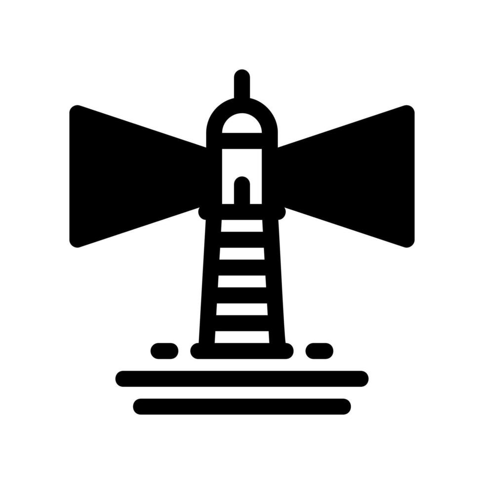 Simple black icon lighthouse directional lighting vector