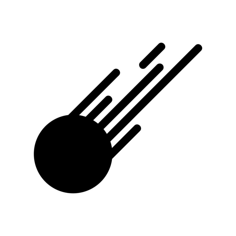 Simple black icon flying meteorite vector