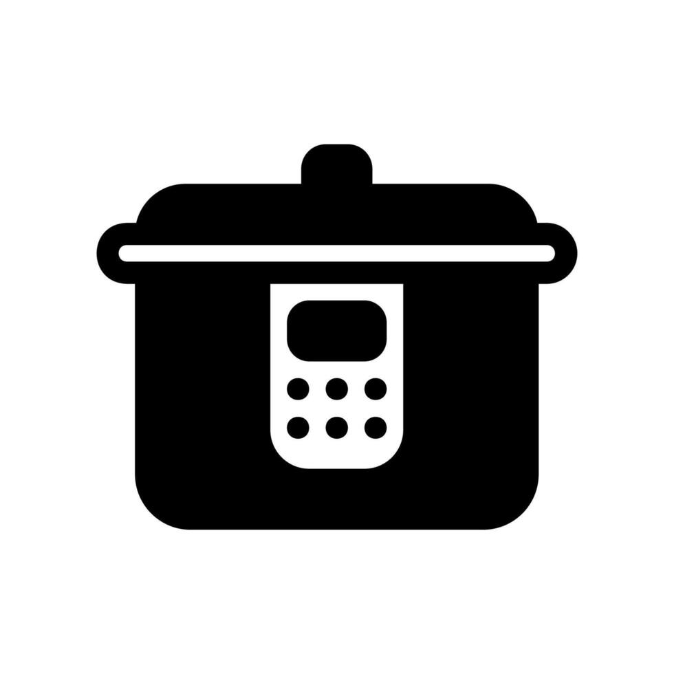 Simple black icon rice cooker vector