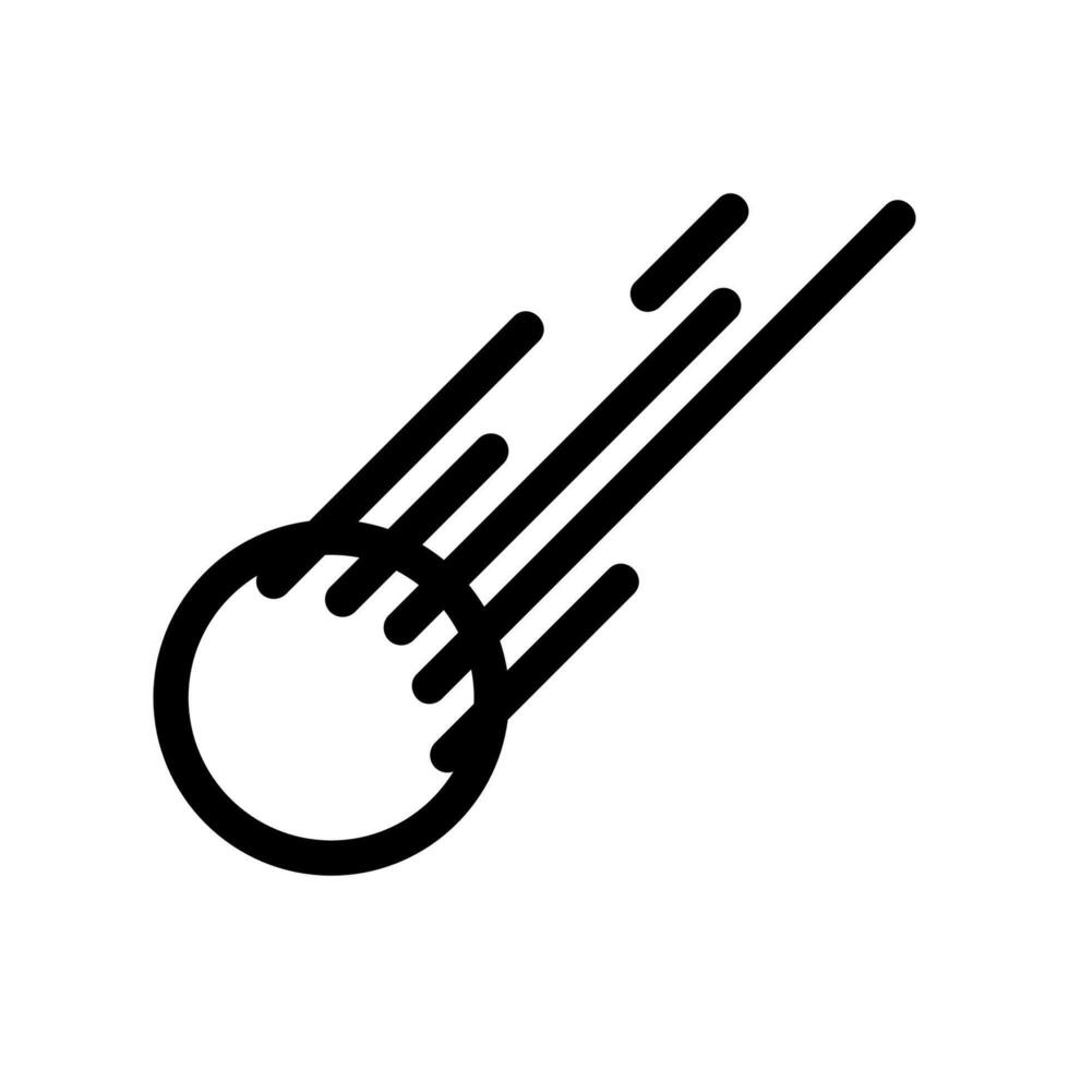 Simple black icon comet with a gas cloud vector