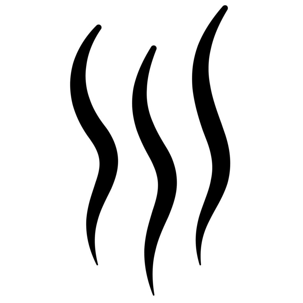 Smell icon illustration. Cooking steam or warm aroma smell mark, steaming vapour odor symbols. Smoke steam silhouette icon illustration vector