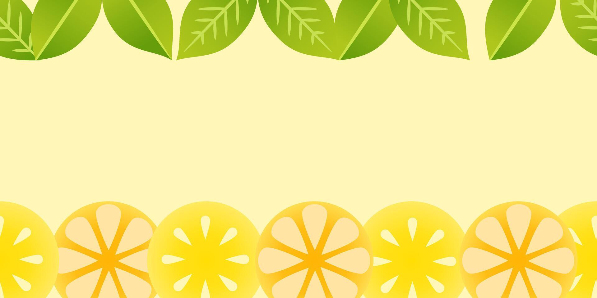 Lemon background. Colorful summer seamless pattern with hand drawn lemons and leaves. Oranges and lemon slices simple flat style illustration vector