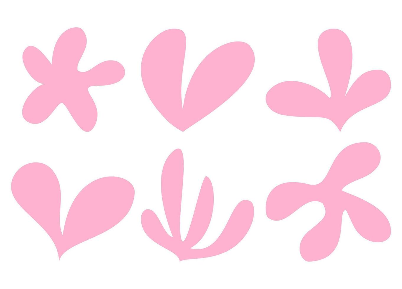 abstract foliage shape in pink color vector