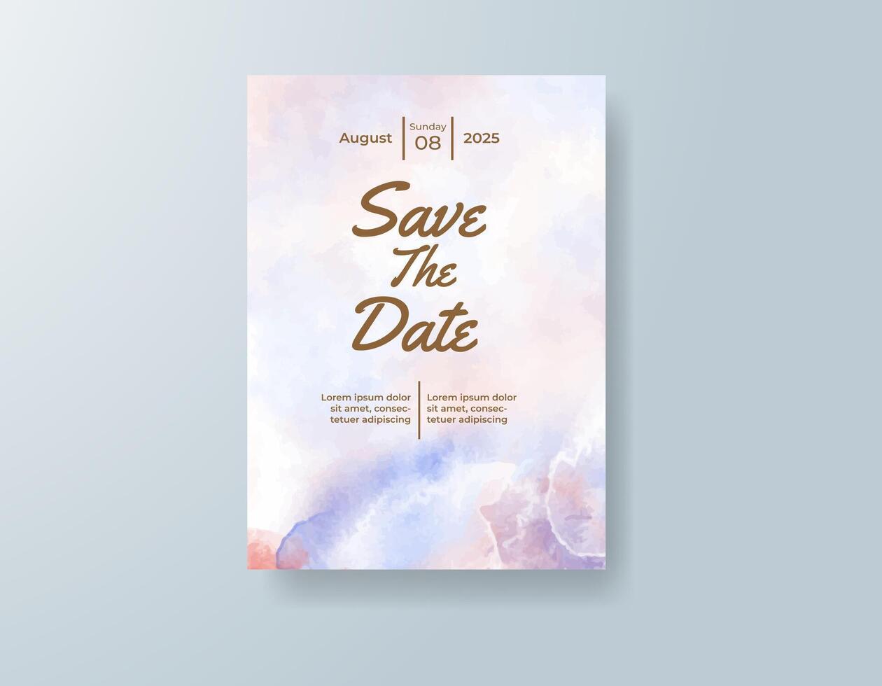 Subtle earth-tone watercolor for rustic wedding invitation. vector