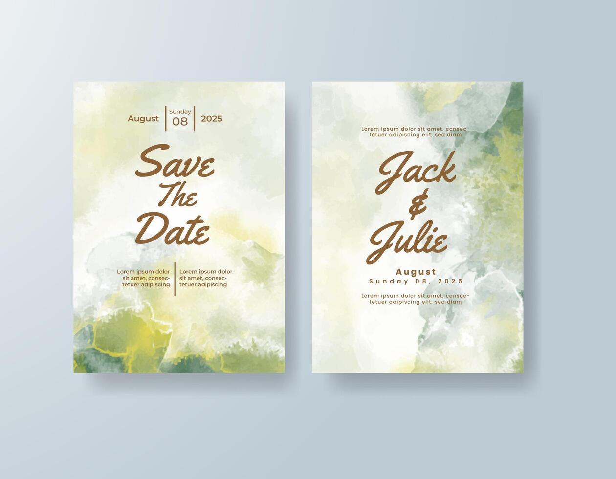 Vintage-inspired card with faded watercolor illustrations. vector