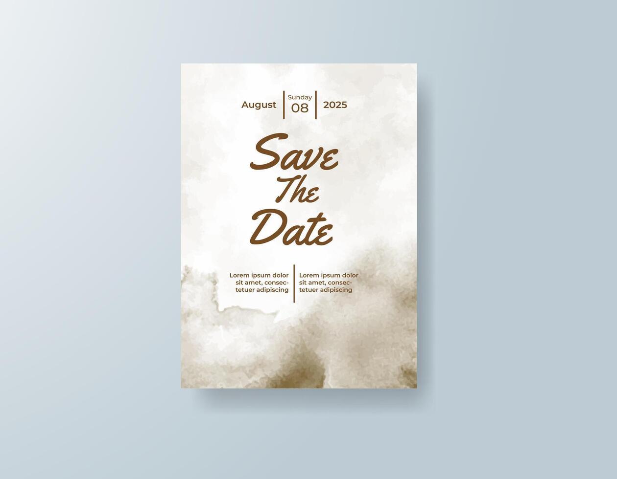 Watercolor-inspired wedding card with soft flower tones. vector