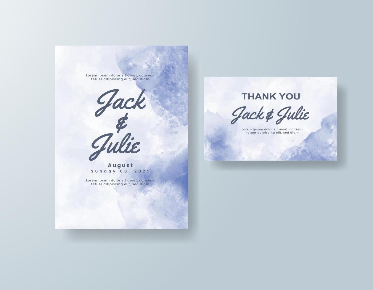 Ocean-blue watercolor blends seamlessly with script fonts. vector