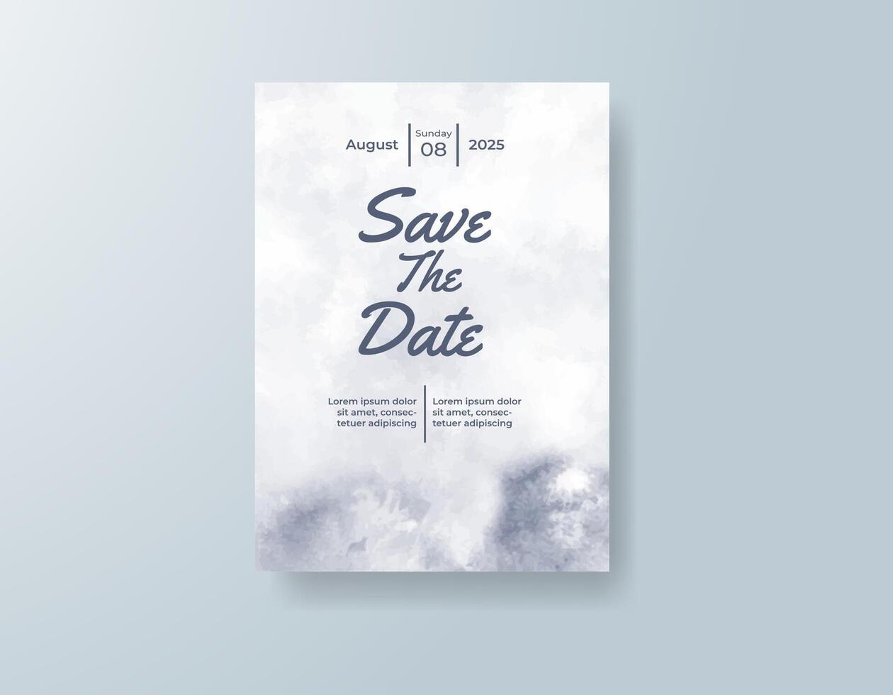 Subtle brushstroke wedding invitation with artistic style. vector