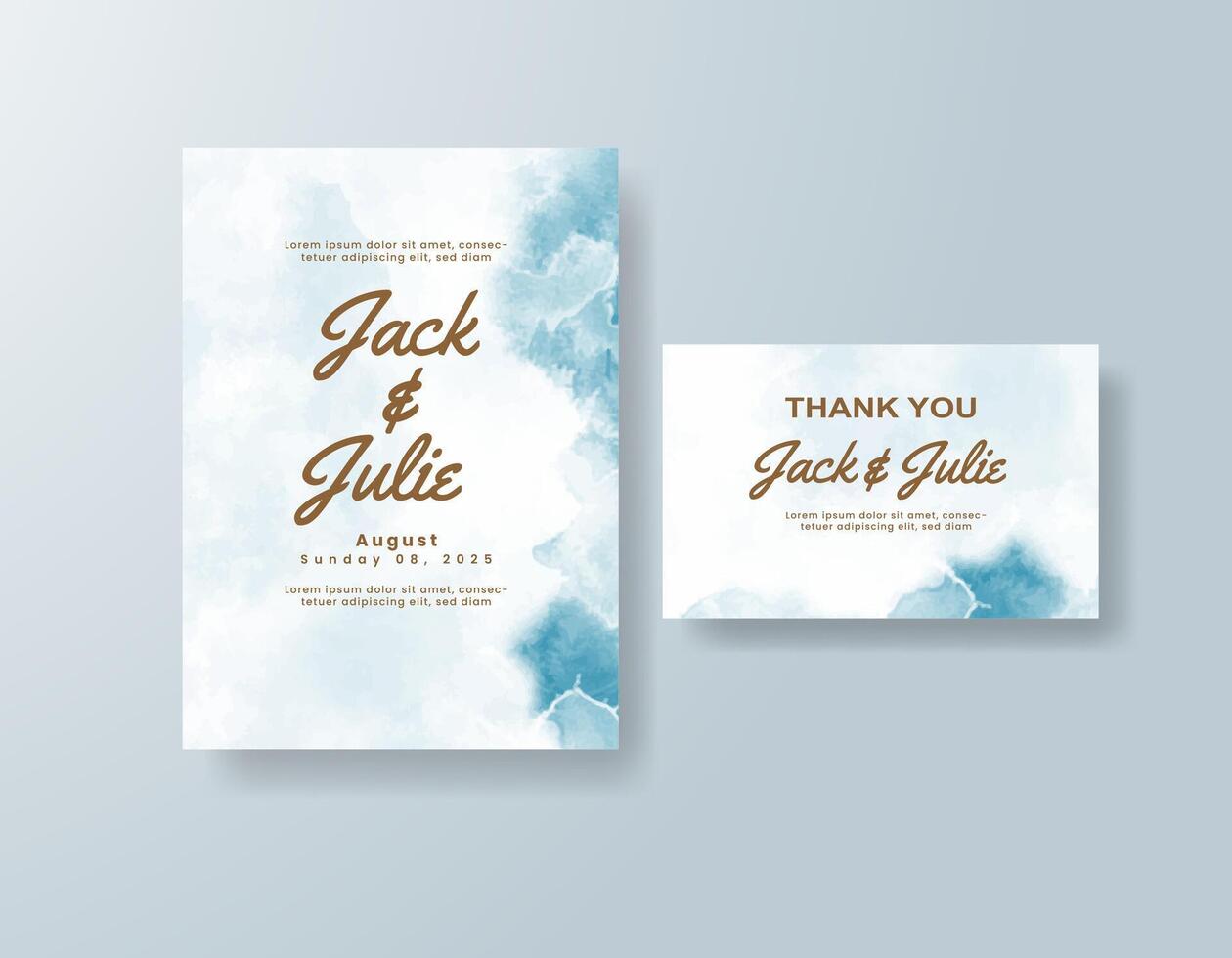 Sage and blush watercolor elements soften this formal invite. vector
